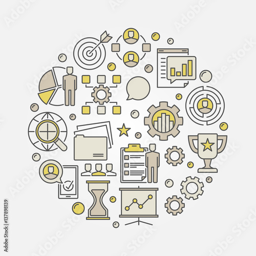 Project management colorful illustration