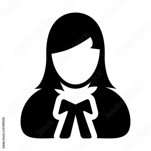 Woman Advocate Or Lawyer Icon - Person Profile Vector illustration