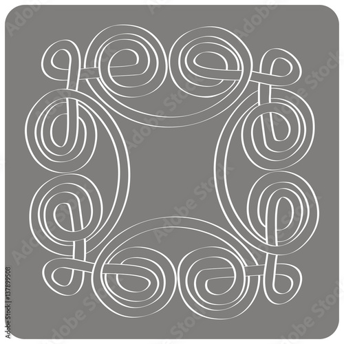 monochrome icon with Celtic art and ethnic ornaments for your design