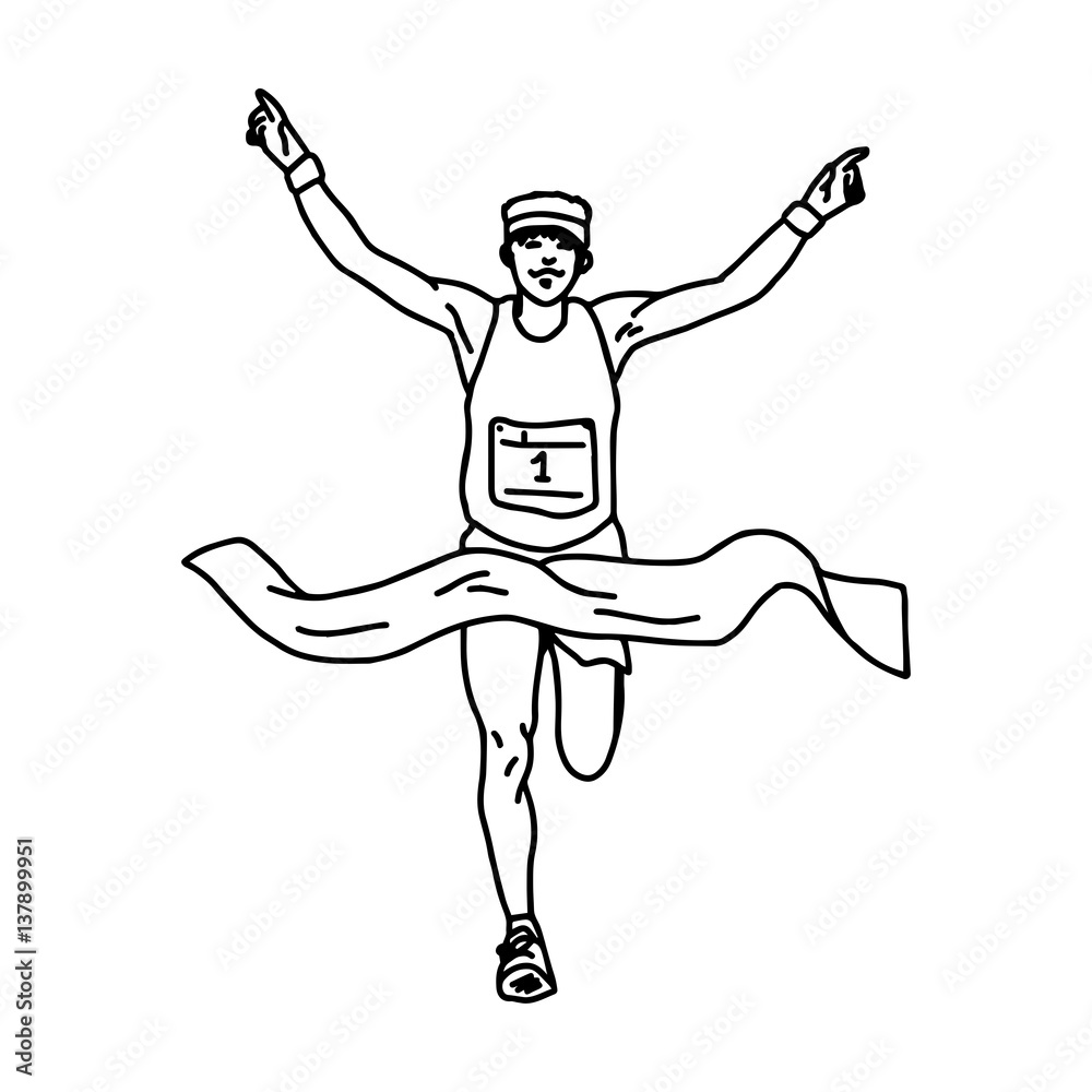 Sketch Of Female Marathon Runner Vector Illustration RoyaltyFree Stock  Image  Storyblocks