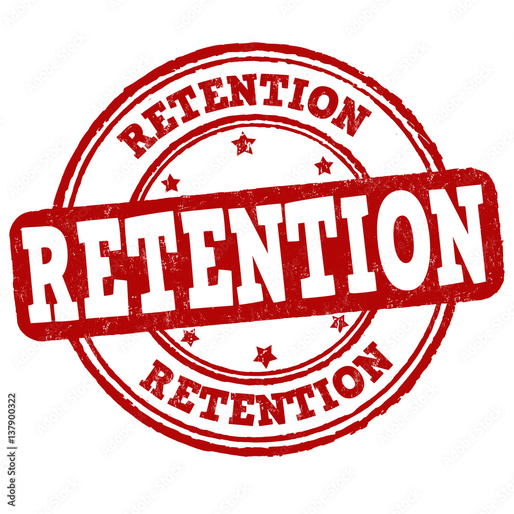 Retention sign or stamp