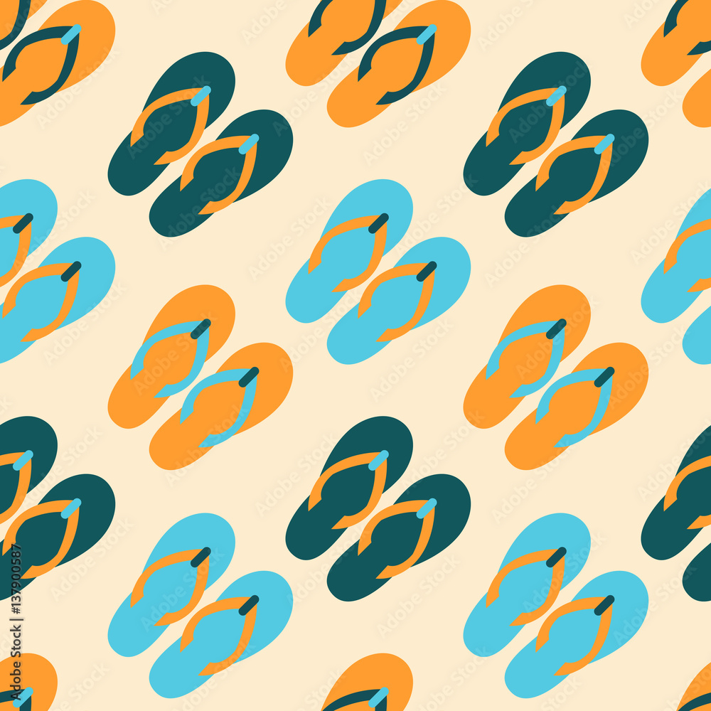 Seamless pattern with colorful flip flops Seamless pattern with colorful flip flops