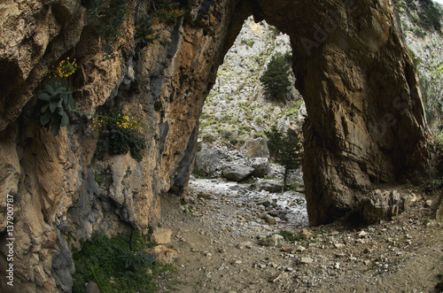 Rock arch, Imbros Gorge, Crete, Greece, April 2009 photo