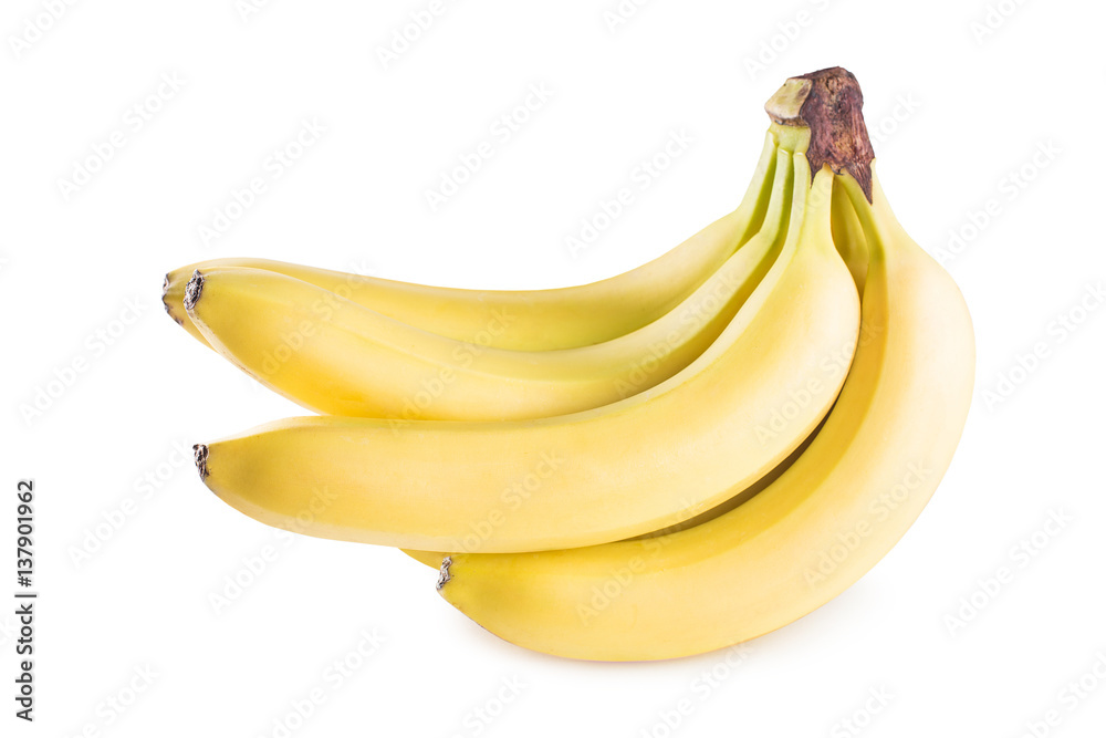 A bunch of bananas on a white background A bunch of bananas on a white background