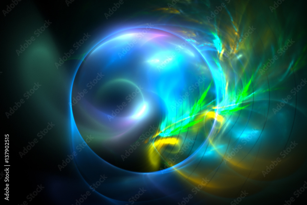 Obraz premium 3D rendering abstract fractal light background