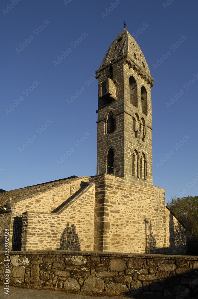 Romanesque church of Nuestra Senora de la Asuncion, National Monument, Mombuey, Zamora province, Spain