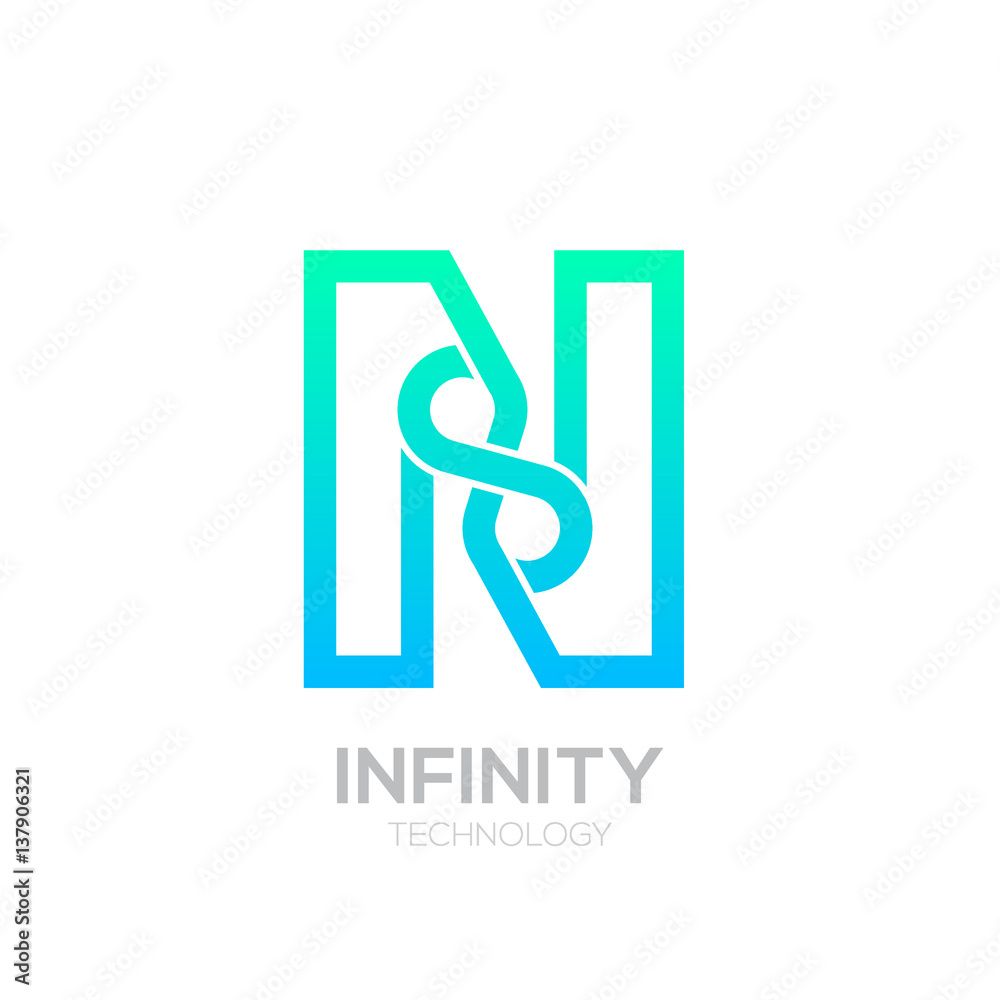 Letter N Blue and Green color Infinity logo,loops,Vector Logo template Letter N Blue and Green color Infinity logo,loops,Vector Logo template