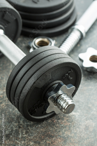 The metal dumbbell.