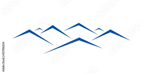 Image mountain outlines logo. Seven peaks.