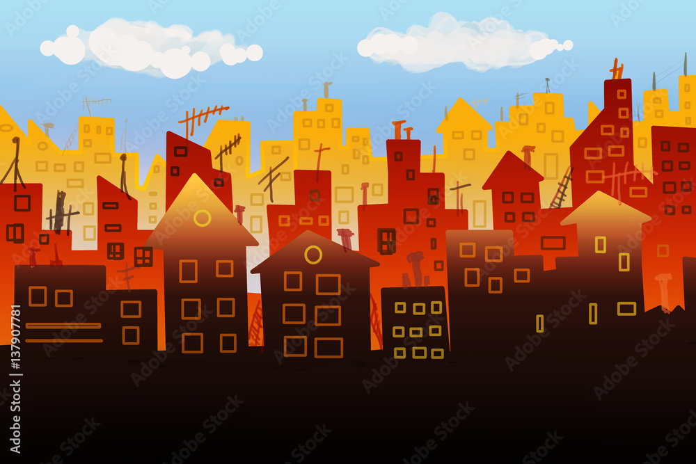 City panorama illustration