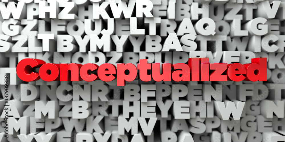 Conceptualized - Red text on typography background - 3D rendered royalty free stock image. This image can be used for an online website banner ad or a print postcard. Conceptualized - Red text on typography background - 3D rendered royalty free stock image. This image can be used for an online website banner ad or a print postcard.