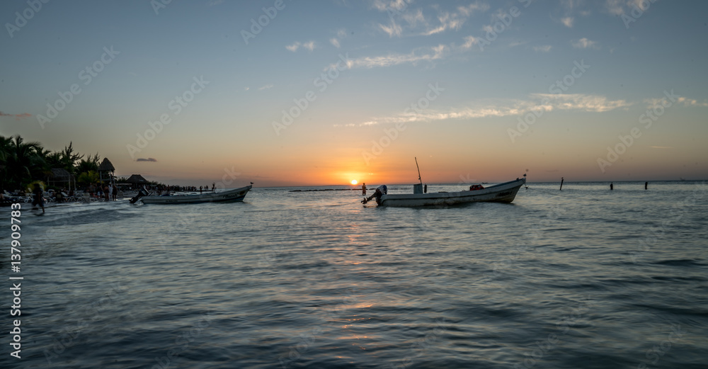 Obraz premium Holbox Mexiko Sonnenuntergang
