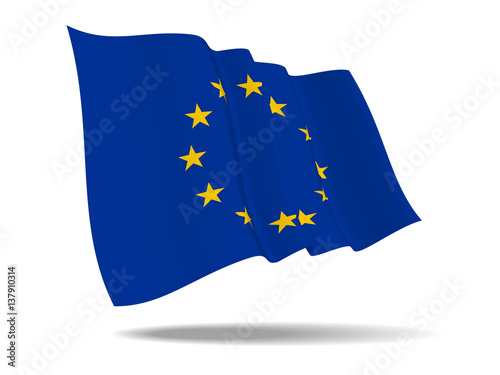 illustration Flag of Europe waving Isolated on White Background,vector