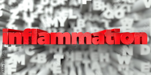 Canvas Print inflammation -  Red text on typography background - 3D rendered royalty free stock image