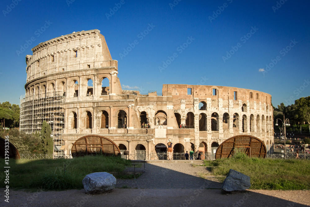 View of the ancient amphitheatre at the Colosseum