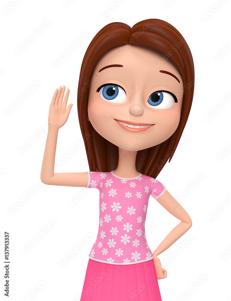 3d rendered illustration. Girl isolated on white background eavesdropping. 3d rendered illustration. Girl isolated on white background eavesdropping.