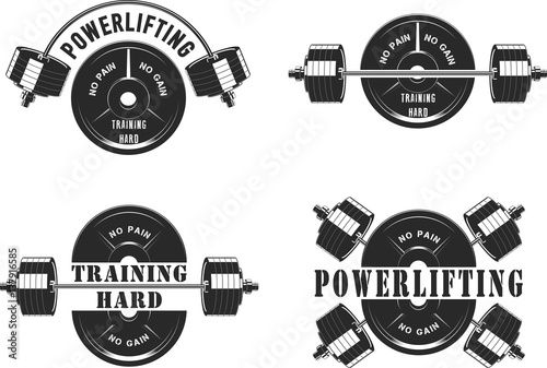 Icons for the gym and powerlifting photo