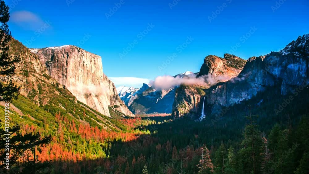 Time Lapse - Clouds Moving Over Yosemite Valley, California, USA Time Lapse - Clouds Moving Over Yosemite Valley, California, USA
