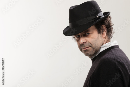 Portrait of a guy with black hat © alexandre zveiger