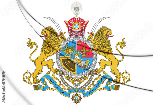 3D Imperial Coat of Arms of Iran.