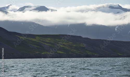 Mountains and Seashore of the Atlantic Ocean  Iceland.