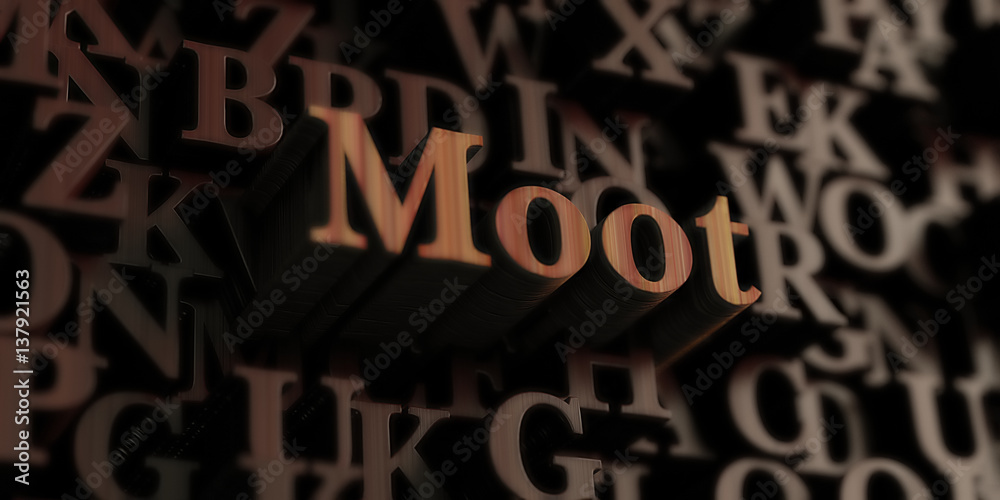 Moot - Wooden 3D rendered letters/message.  Can be used for an online banner ad or a print postcard.