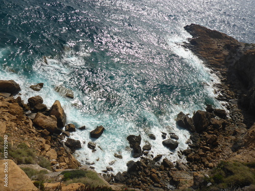 Rock haven in Mediterranean sea, Greece