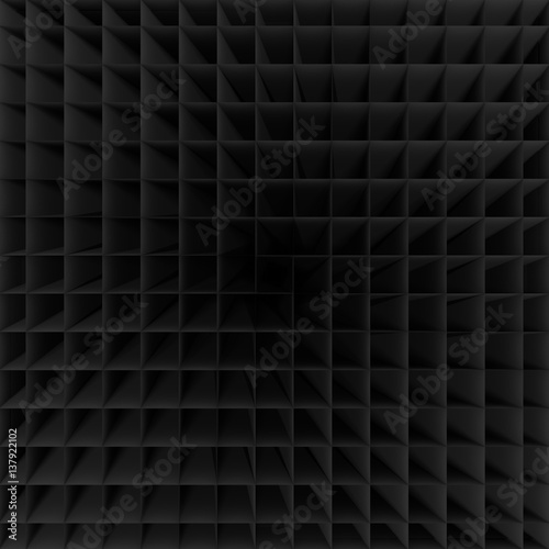 Black Empty Low Poly Geometric Grid Background 3d Rendering