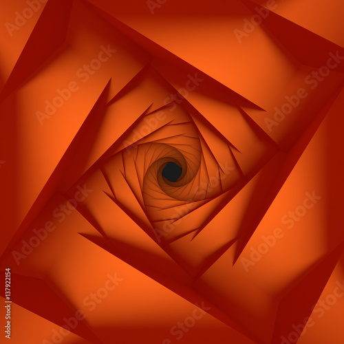 Orange Low Poly Geometric Background 3d Rendering