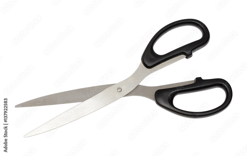 Black scissors isolated on the white background Black scissors isolated on the white background