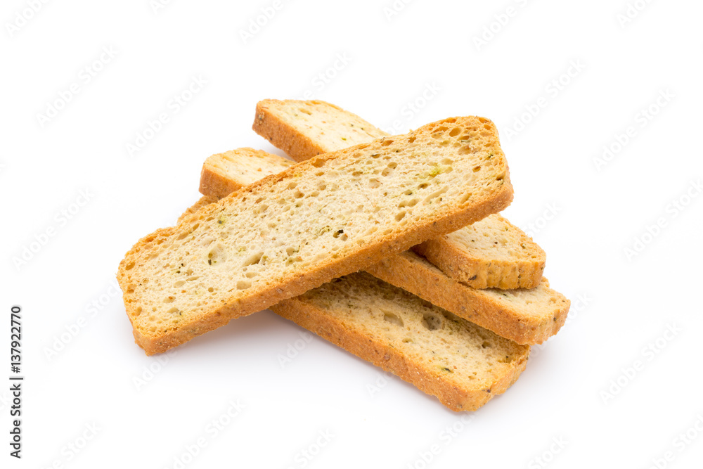 Garlic and herb bread slices. Eco food. Garlic and herb bread slices. Eco food.