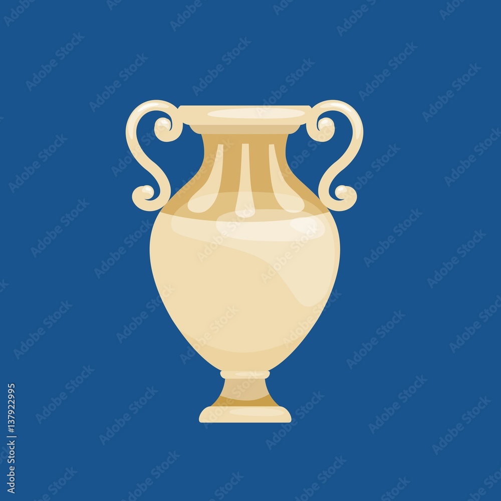 Vector Illustration of a  greek antiquity urns. Vector ancient greek vases set in traditional colors