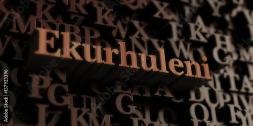 Ekurhuleni - Wooden 3D rendered letters/message. Can be used for an online banner ad or a print postcard.