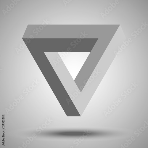 Endless Penrose triangle. Optical illusion. Vector illustration. photo