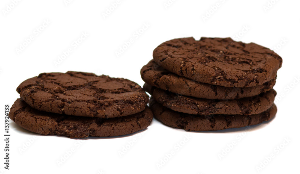 Chocolate chip cookies on a white background. Chocolate chip cookies on a white background.