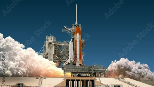 Space Shuttle Launch. Realistic 4K. Ultra High Definition. 3840x2160.
