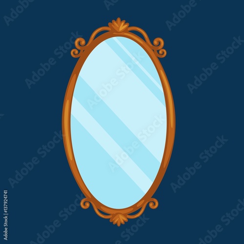  vector illustration of gold ornate vintage mirror 