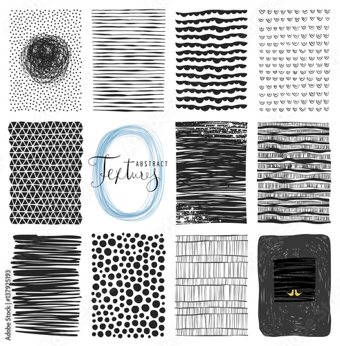 Set of abstract vector backgrounds and scribble textures. Use for posters, art prints, greeting and business cards, banners, labels, book covers and other graphic designs.