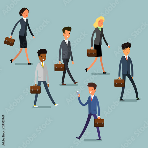 Business concept. People follow the leader