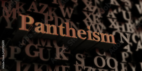 Εκτύπωση καμβά Pantheism - Wooden 3D rendered letters/message