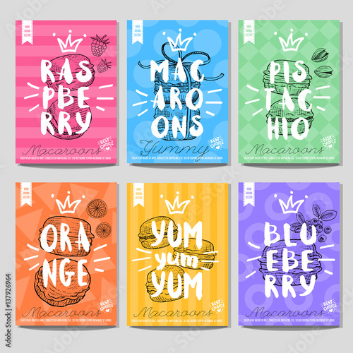 Set colorful good food posters