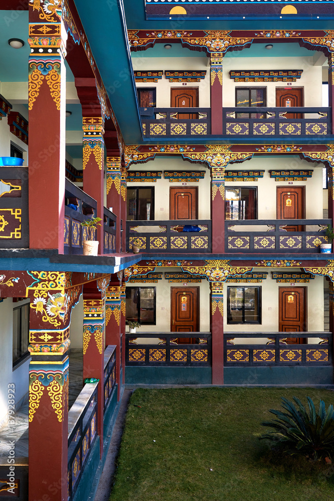 Obraz premium Facade of a modern tibetan monastery in Nepal