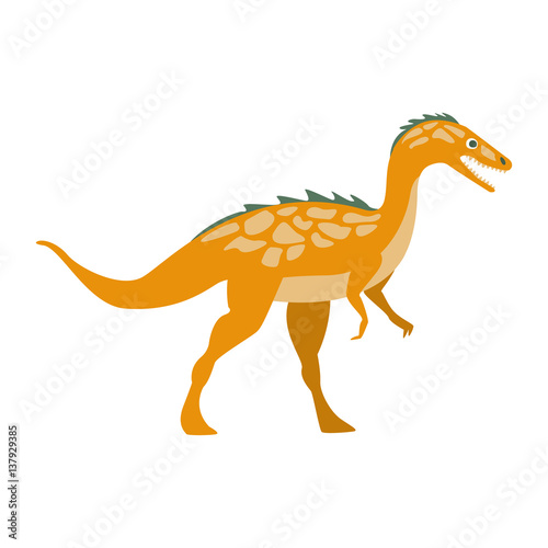 Predator Raptor Dinosaur Of Jurassic Period  Prehistoric Extinct Giant Reptile Cartoon Realistic Animal