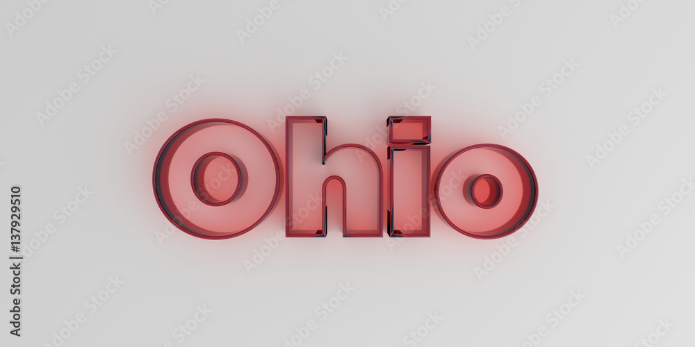 Ohio - Red glass text on white background - 3D rendered royalty free stock image. Ohio - Red glass text on white background - 3D rendered royalty free stock image.