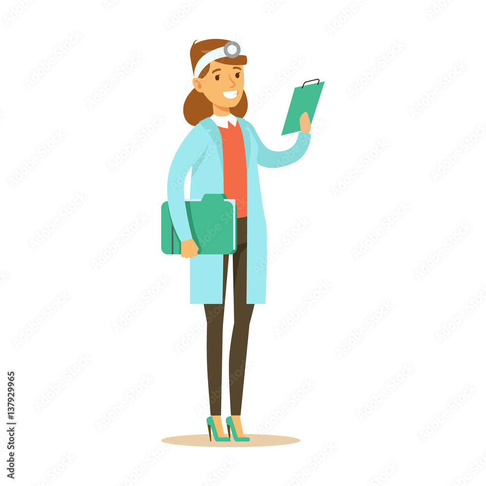 Female Doctor With Cipboard Wearing Medical Scrubs Uniform Working In The Hospital Part Of Series Of Healthcare Specialists Female Doctor With Cipboard Wearing Medical Scrubs Uniform Working In The Hospital Part Of Series Of Healthcare Specialists