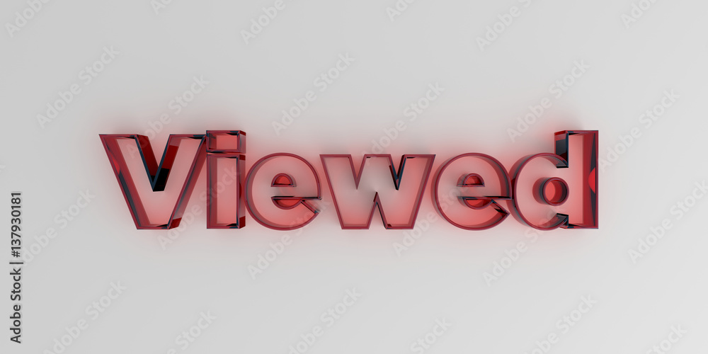 Viewed - Red glass text on white background - 3D rendered royalty free stock image. Viewed - Red glass text on white background - 3D rendered royalty free stock image.