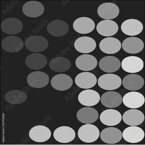 abstract gray background gray light and dark balls lined rows of large drawing