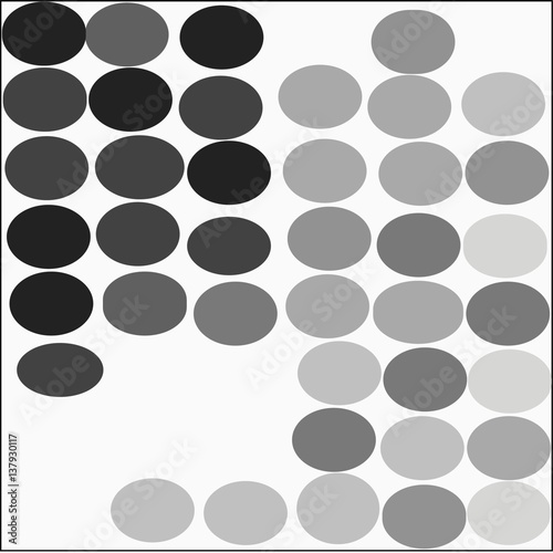 abstract gray background gray light and dark balls lined rows of large drawing