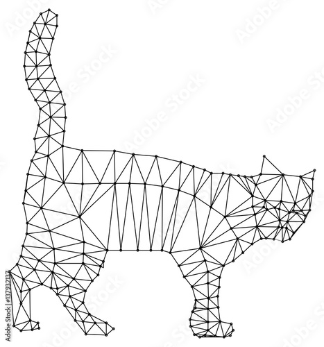Abstract cat silhouette. Vector clip art.
