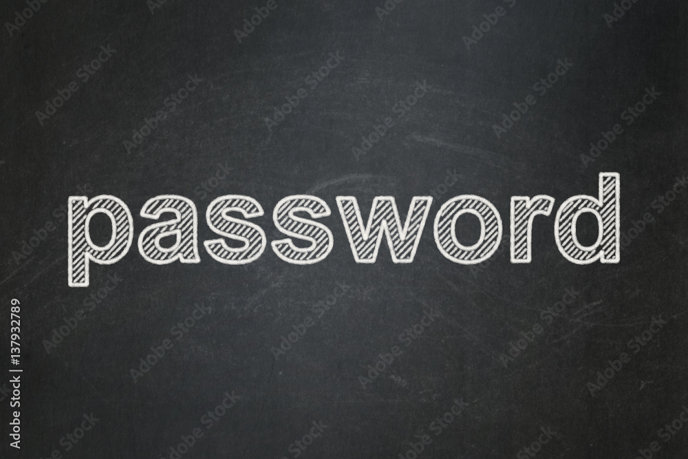 Obraz premium Safety concept: Password on chalkboard background